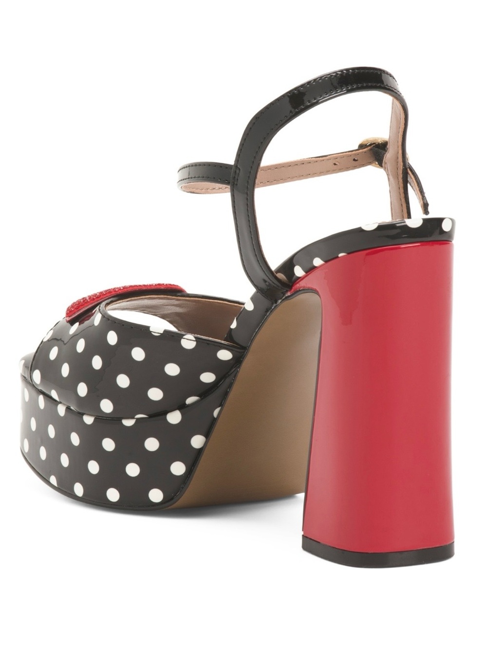 Betsey Johnson Allyson Lips Polka Dot Platform Heels Sandals - Picture 5 of 6